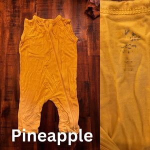 Kyte BABY 6-12 Month Zippered Sleeveless Romper in “Pineapple” Print